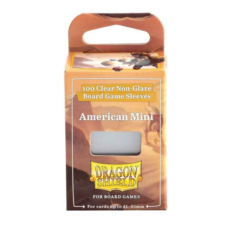 Dragon Shield Board Game Sleeves - American Mini 41 x 63, Pack of 100, Clear, Non-Glare